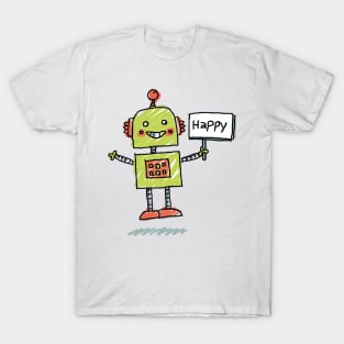 Cute Happy Robot T-Shirt